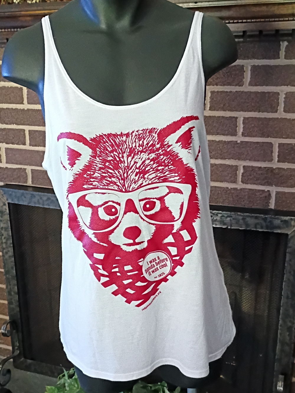 Bella Canvas White Tank Top with Red Fox Graphic